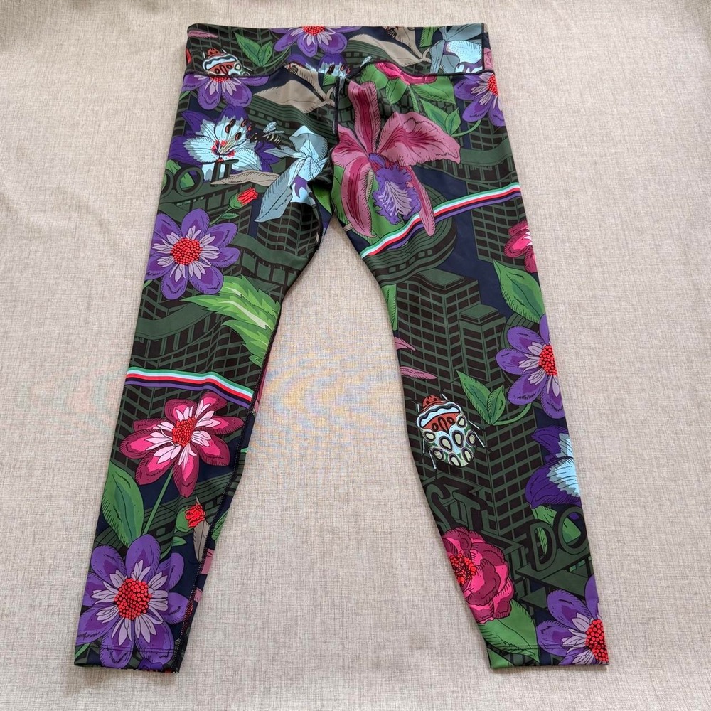Nike graphic botanical bright print athletic leggings women's 2X